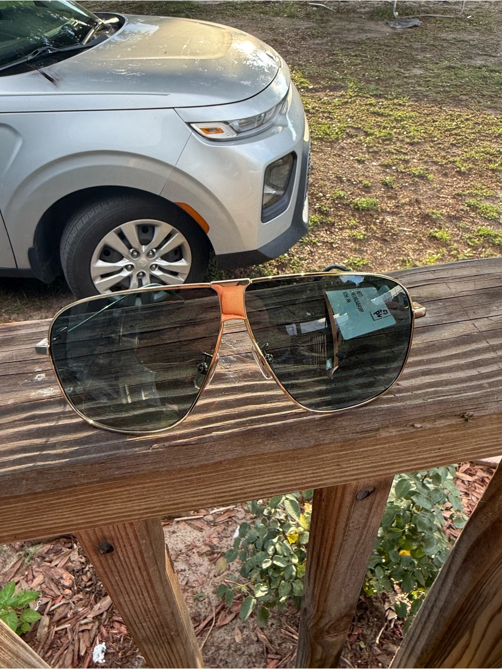 Givenchy Aviator Sunglasses with Green Lenses and Gold Frame